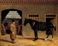 Ein Wagen Pferd Und Treiber außerhalb eines Stable Herring Snr John Frederick Pferd